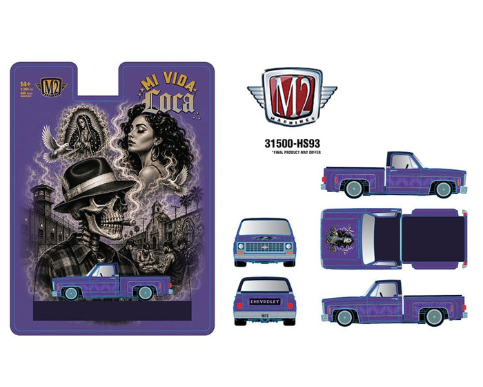 (PRE-ORDER) 1973 Chevrolet Cheyenne 10 Stepside Mi Via Loca Hobby Exclusive M2 Machines 1:64 31500-HS93