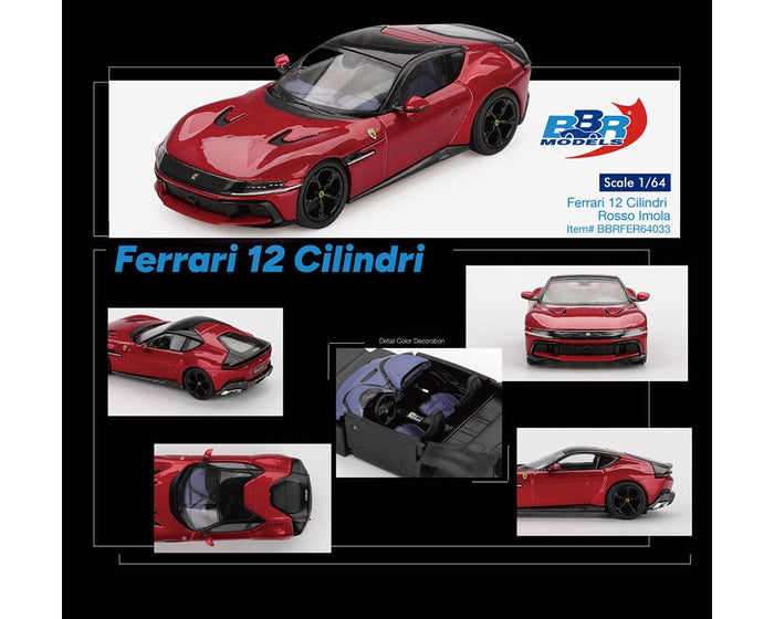 (pre-order) BBR Models 1:64 Ferrari 12 Cilindri Rosso Imola Limited Edition BBRFER64033