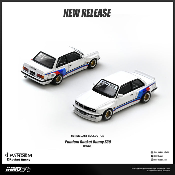 (PRE-ORDER) BMW E30 M3 Pandem Rocket Bunny White Inno64 1/64 scale IN64-E30P-WHI