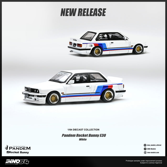 (PRE-ORDER) BMW E30 M3 Pandem Rocket Bunny White Inno64 1/64 scale IN64-E30P-WHI