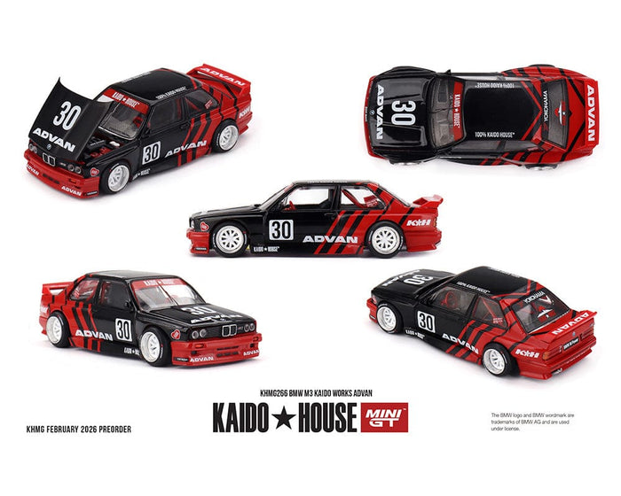 (Pre-order) BMW M3 Kaido Works Advan Black Red Kaido House Mini GT 1/64 KHMG266