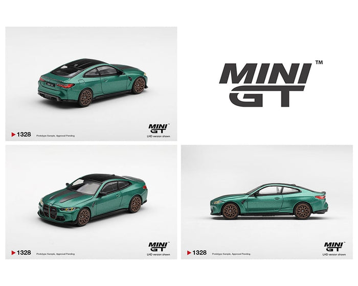 (PRE-ORDER) BMW M4 CS Frozen Isle of Man Green Metallic Limited Edition Mini GT 1:64 MGT01328-BL