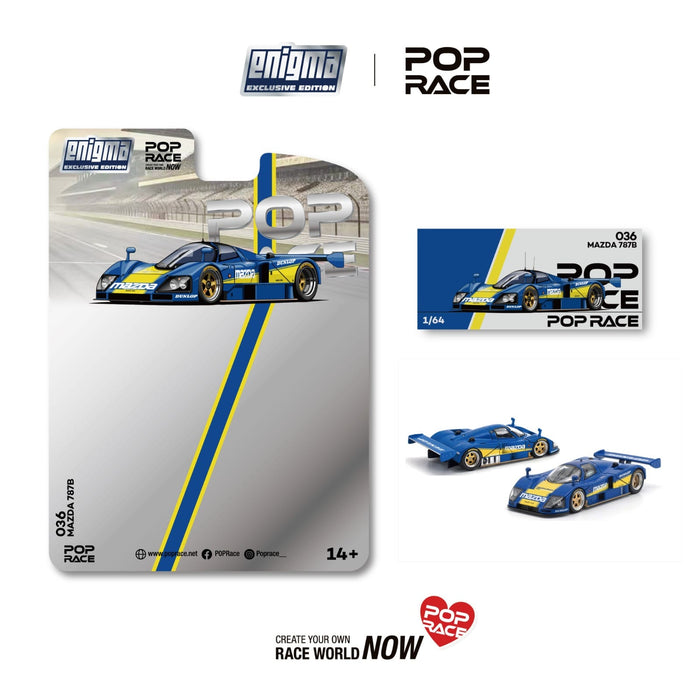 (Pre-order) Mazda 787B Blue Yellow Enigma Exclusive Edition 1/64 Pop Race PRE036
