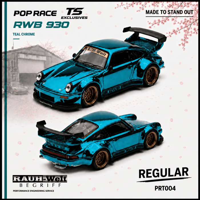 (Pre-order) Porsche 911 RWB Teal Chrome Pop Race North America Exclusive PRT004