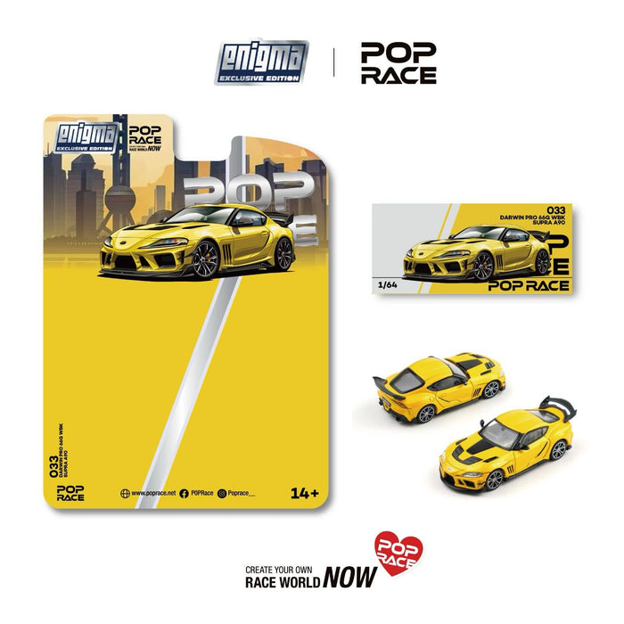 (PRE-ORDER) Darwin Pro 66G WBK Toyota Supra A90 Nitro Yellow Enigma Exclusive Pop Race 1:64 PRE033