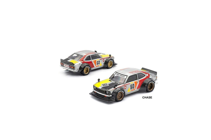 (Pre-order) Case of 12x (includes 1x chase) Toyota Corolla KE25 Racing Enigma Exclusive Pop Race 1/64 PRE034caseof12