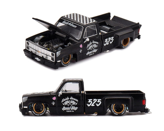 (pre-order) Chevrolet Silverado Dually Hot Rod V1 Flat Black Kaido House Mini GT 1/64 scale KHMG236