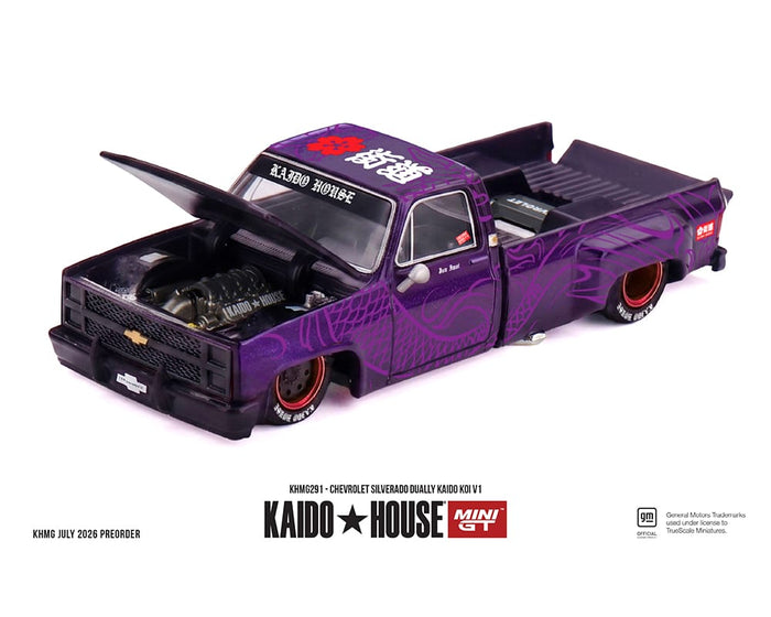 (PRE-ORDER) Chevrolet Silverado Dually KAIDO Koi V1 Kaido House x Mini GT 1:64 KHMG291