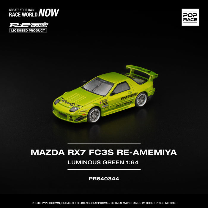 (Pre-order) Mazda RX-7 FC3S Re-Amemiya Luminous Green 1/64 Pop Race PR640344