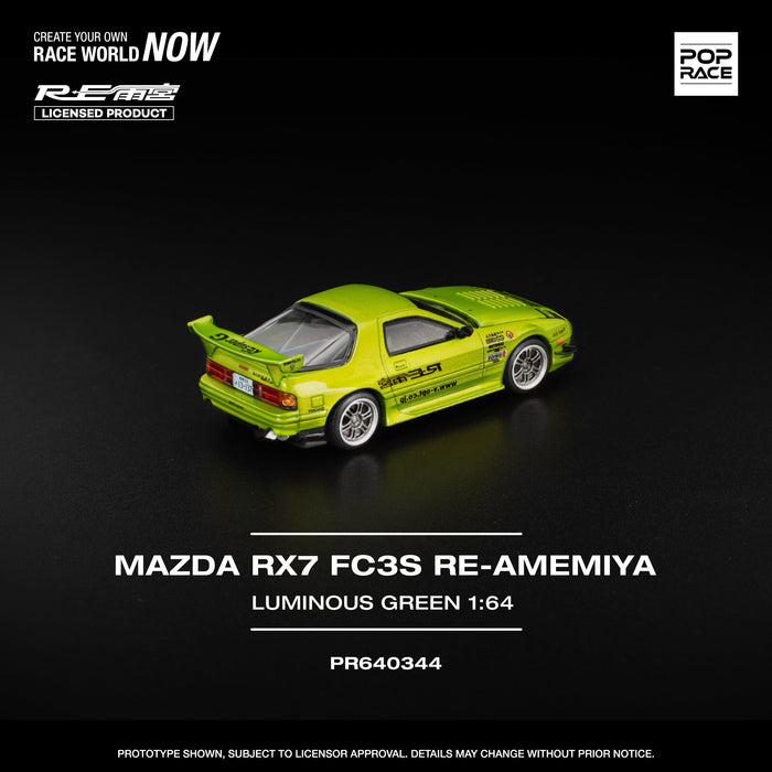 (Pre-order) Mazda RX-7 FC3S Re-Amemiya Luminous Green 1/64 Pop Race PR640344