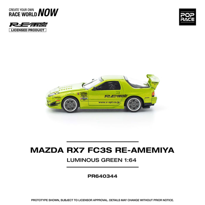 (Pre-order) Mazda RX-7 FC3S Re-Amemiya Luminous Green 1/64 Pop Race PR640344