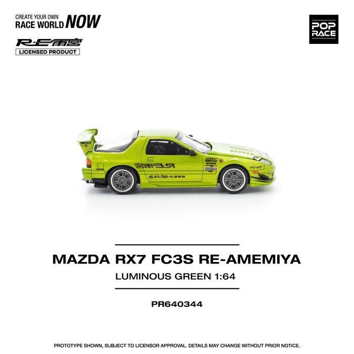 (Pre-order) Mazda RX-7 FC3S Re-Amemiya Luminous Green 1/64 Pop Race PR640344