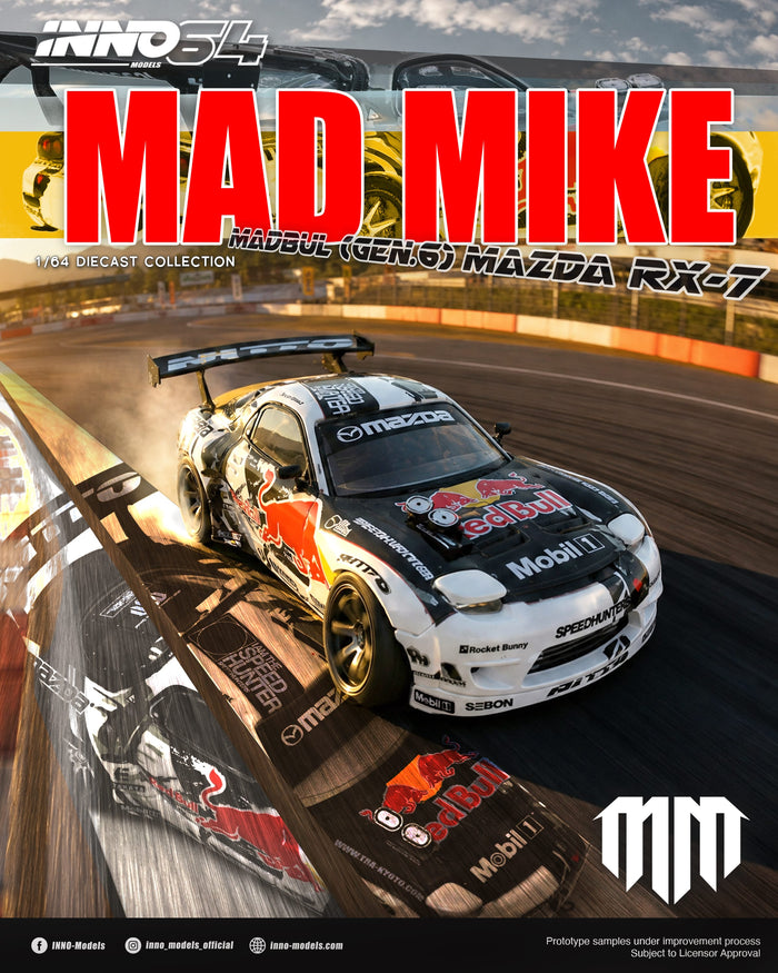 (PRE-ORDER) Mazda RX7 Mad Mike Madbul Gen6 Inno64 IN64-RX7MM-02
