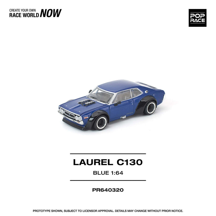 (pre-order) Nissan Laurel C130 Blue 1/64 Pop Race PR640320