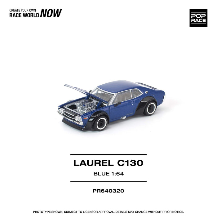 (pre-order) Nissan Laurel C130 Blue 1/64 Pop Race PR640320