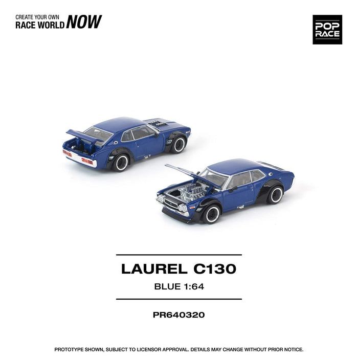 (pre-order) Nissan Laurel C130 Blue 1/64 Pop Race PR640320