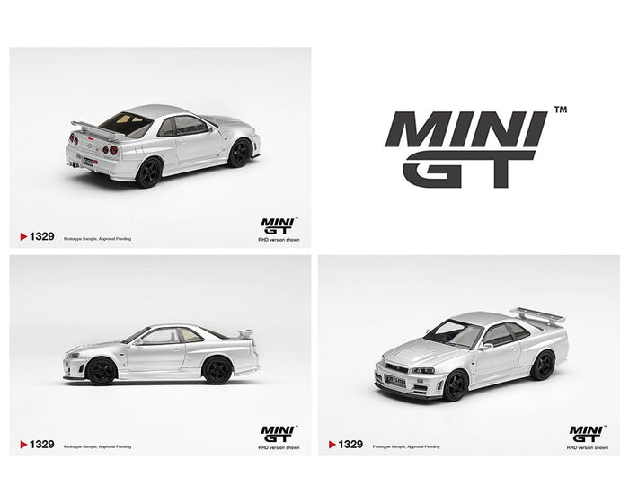 (PRE-ORDER) Nissan NISMO R34GT-R Z-tune Z-Tune Silver Limited Edition Mini GT 1:64 MGT01329-BL