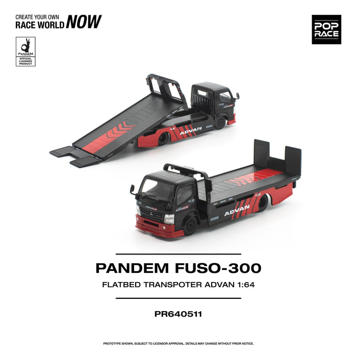 (PRE-ORDER) Pandem Fuso 300 Flatbed Transporter Advan Pop Race 1/64 scale PR640511