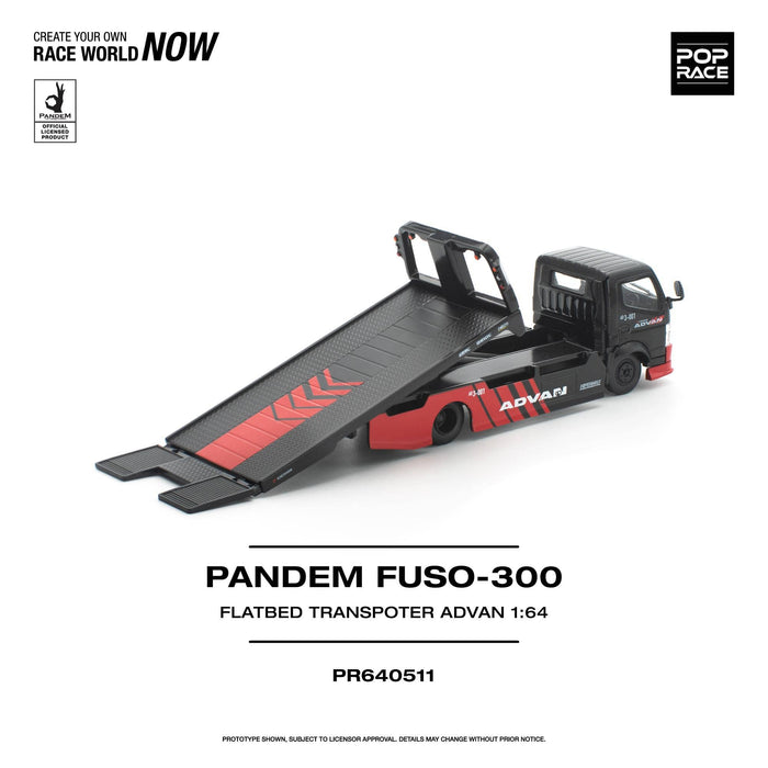 (PRE-ORDER) Pandem Fuso 300 Flatbed Transporter Advan Pop Race 1/64 scale PR640511