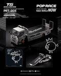 (PRE-ORDER) Pandem Fuso 300 Flatbed Transporter Silver Chrome Pop Race 1/64 scale PRT005