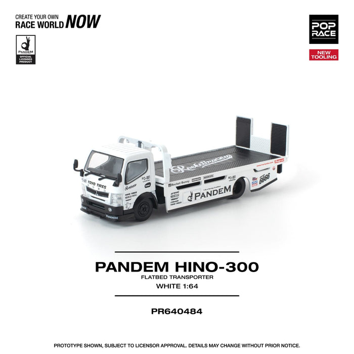 (PRE-ORDER) Pandem Fuso 300 Flatbed Transporter White Pop Race 1/64 scale PR640484