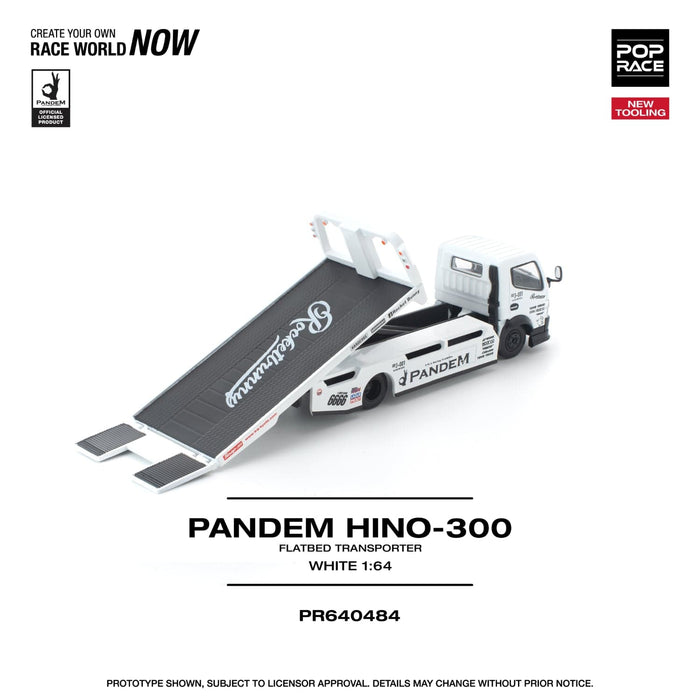 (PRE-ORDER) Pandem Fuso 300 Flatbed Transporter White Pop Race 1/64 scale PR640484
