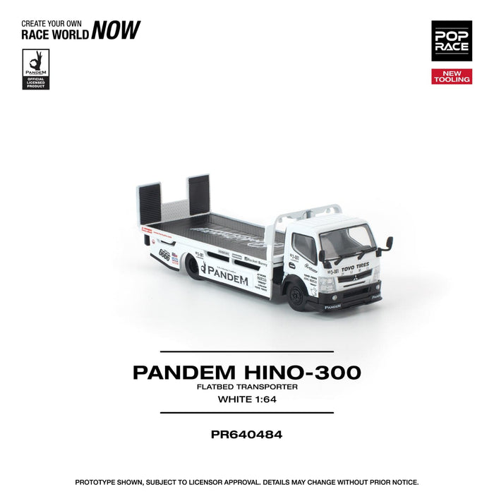 (PRE-ORDER) Pandem Fuso 300 Flatbed Transporter White Pop Race 1/64 scale PR640484