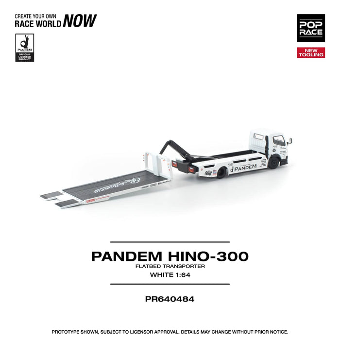 (PRE-ORDER) Pandem Fuso 300 Flatbed Transporter White Pop Race 1/64 scale PR640484