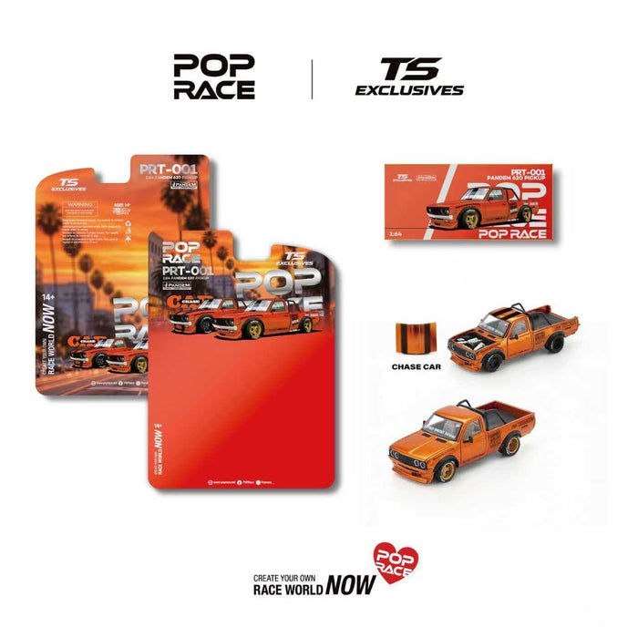 (Pre-order) Pick up truck Pandem Datsun 620 Orange TS Exclusive 1/64 scale Pop Race PRT001