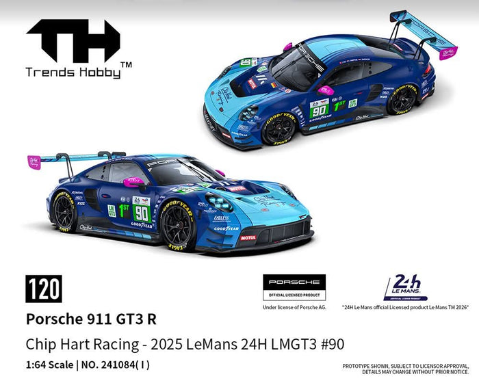 (PRE-ORDER) Porsche 911 GT3 R Le Mans 24H 2025 #90 Trends Hobby 1:64 241084(I)