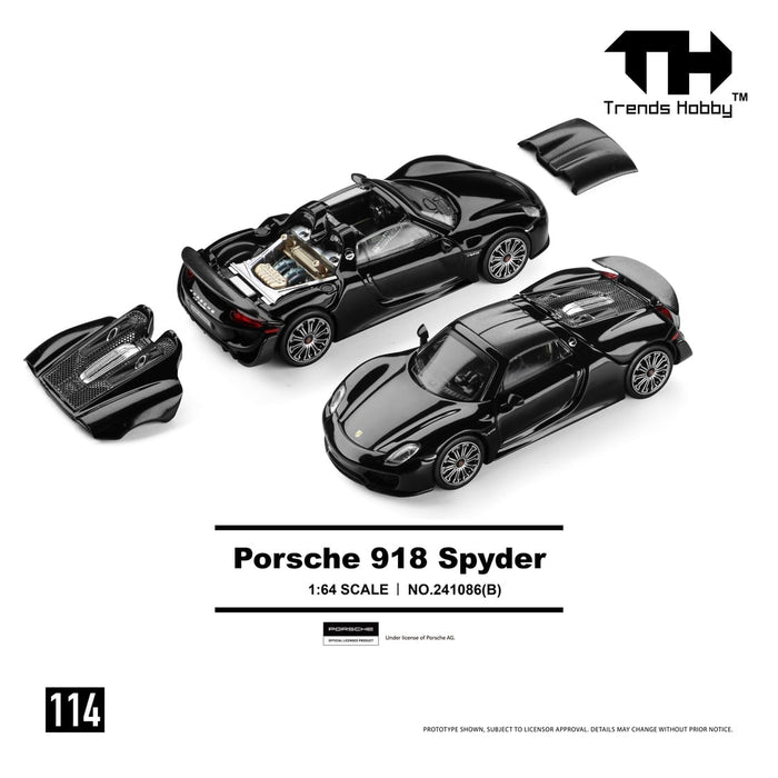 (PRE-ORDER) Porsche 918 Spyder Black Trends Hobby 1:64 241086(B)