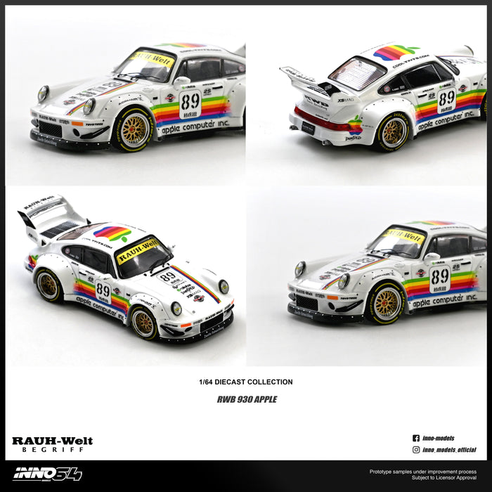 (PRE-ORDER) Porsche RWB 930 #89 Apple Livery Inno64  1/64 scale IN64-RWB930-APPLE