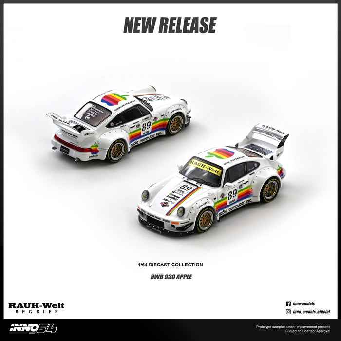 (PRE-ORDER) Porsche RWB 930 #89 Apple Livery Inno64  1/64 scale IN64-RWB930-APPLE