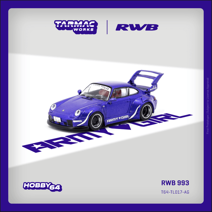 (pre-order) Porsche RWB 993 Army Girl Purple Tarmac Works 1/64 T64-TL017-AG