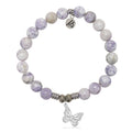 Purple Turquoise Gemstone Bracelet with Butterfly Sterling Silver Charm