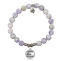 Purple Turquoise Gemstone Bracelet with Father's Love Sterling Silver Charm