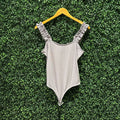 Ruffle Strap Ribbed Tank Top