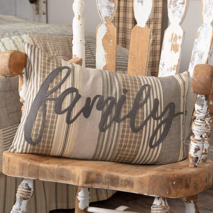 Sawyer Mill Charcoal Family Pillow 14x22 - The Village Country Store
