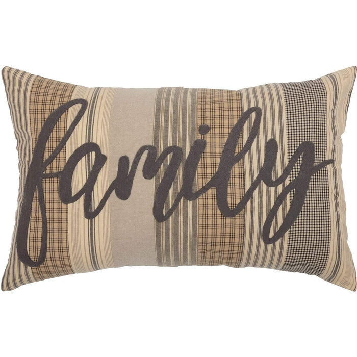 Sawyer Mill Charcoal Family Pillow 14x22 - The Village Country Store