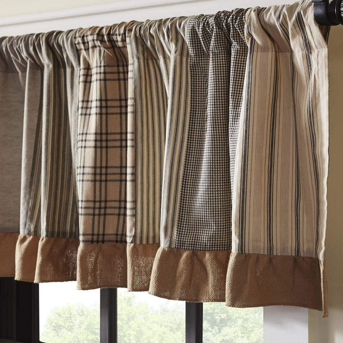 Sawyer Mill Charcoal Patchwork Valance 19x90 - The Village Country Store