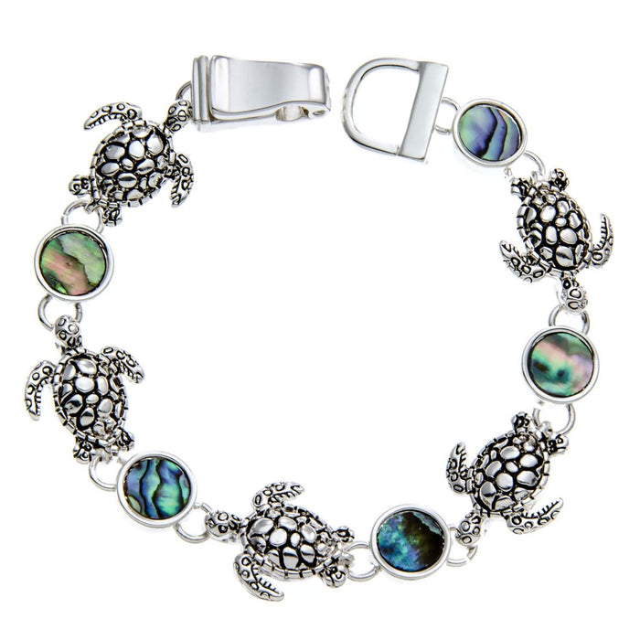 Sea Turtle Abalone Charm Bracelet