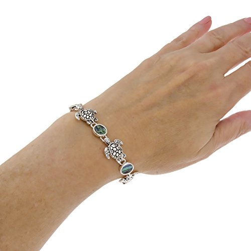 Sea Turtle Abalone Charm Bracelet