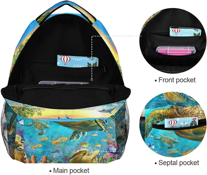 Sea Turtle Backpack Daypack Travel Bag