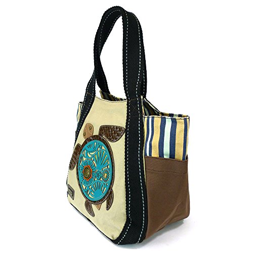 Sea Turtle Carryall Zip Tote Canvas Handbag