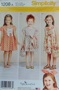 Simplicity 1208, Girls Dresses, Uncut Sewing Pattern