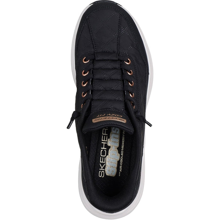 Skechers Womens Contour Foam Golden Hour Trainers Black/Rose Gold