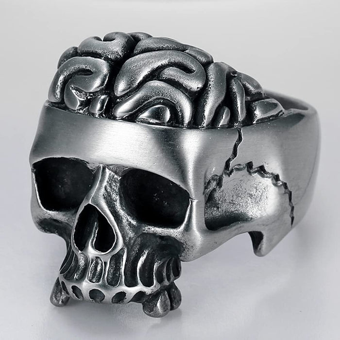 Skull Brain Gothic Ring