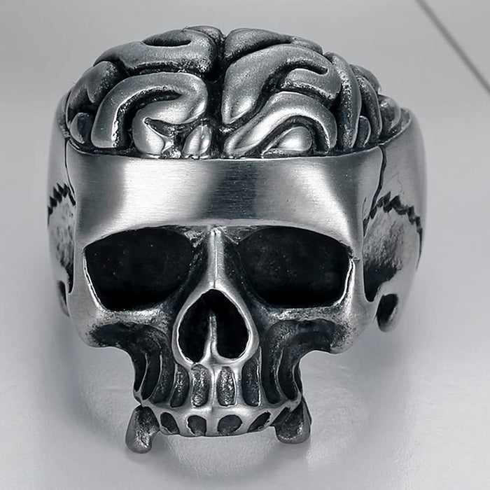 Skull Brain Gothic Ring