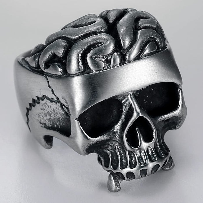 Skull Brain Gothic Ring