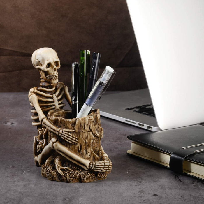 Skull Office Desk Supplies Organizer